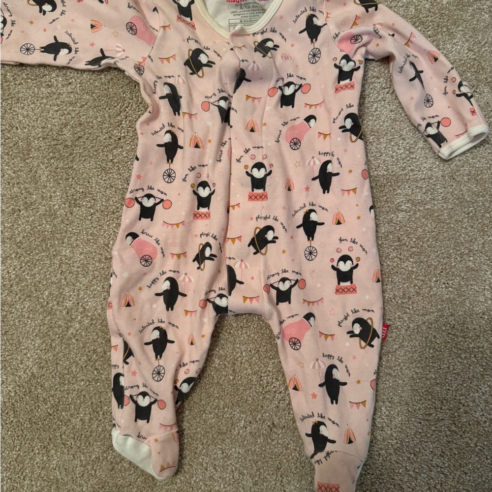 Magnetic me Penguin Print Pink Kids One Piece